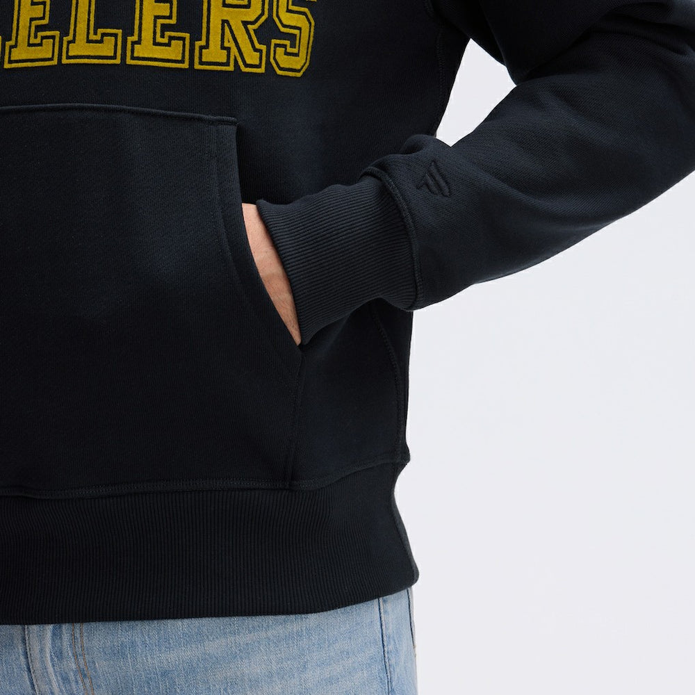 Pittsburgh Steelers IconicFleece Flocked Hoodie - Black - Fanatics