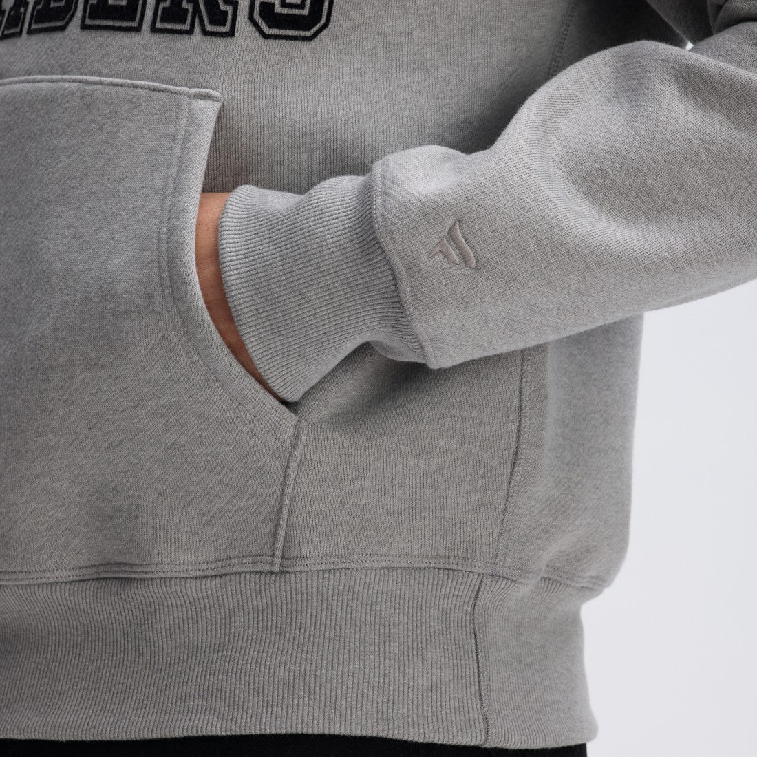 Las Vegas Raiders IconicFleece Flocked Hoodie - Heather Gray - Fanatics