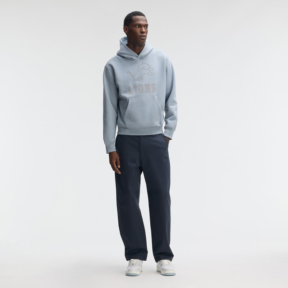 Detroit Lions IconicFleece Flocked Hoodie - Light Blue - Fanatics