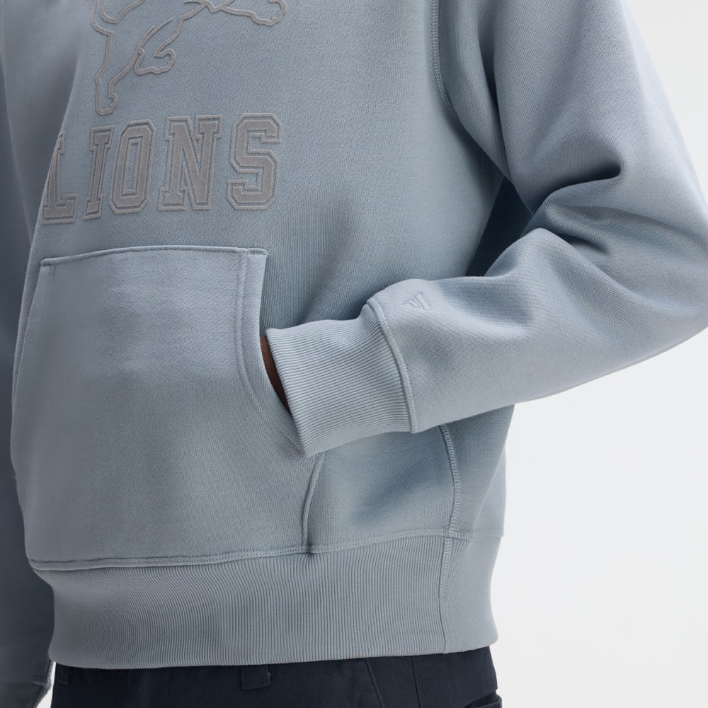Detroit Lions IconicFleece Flocked Hoodie - Light Blue - Fanatics