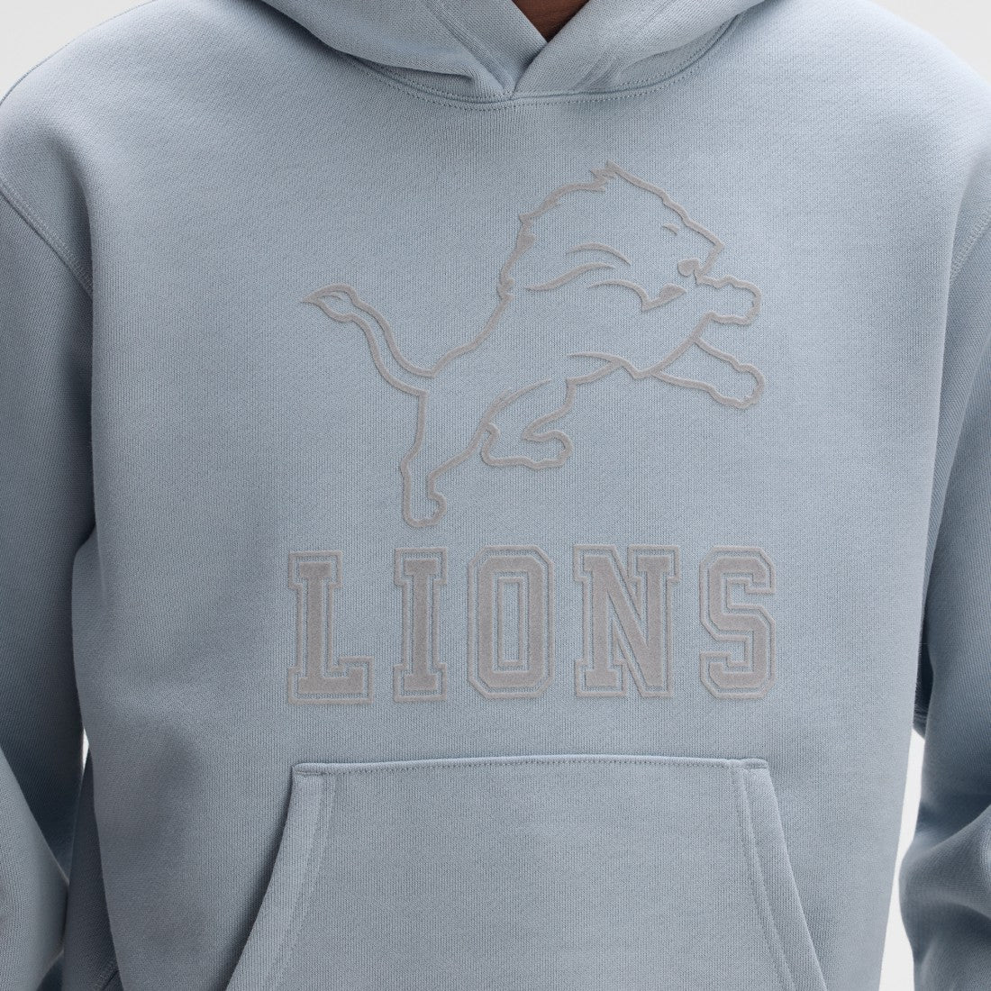 Detroit Lions IconicFleece Flocked Hoodie - Light Blue - Fanatics
