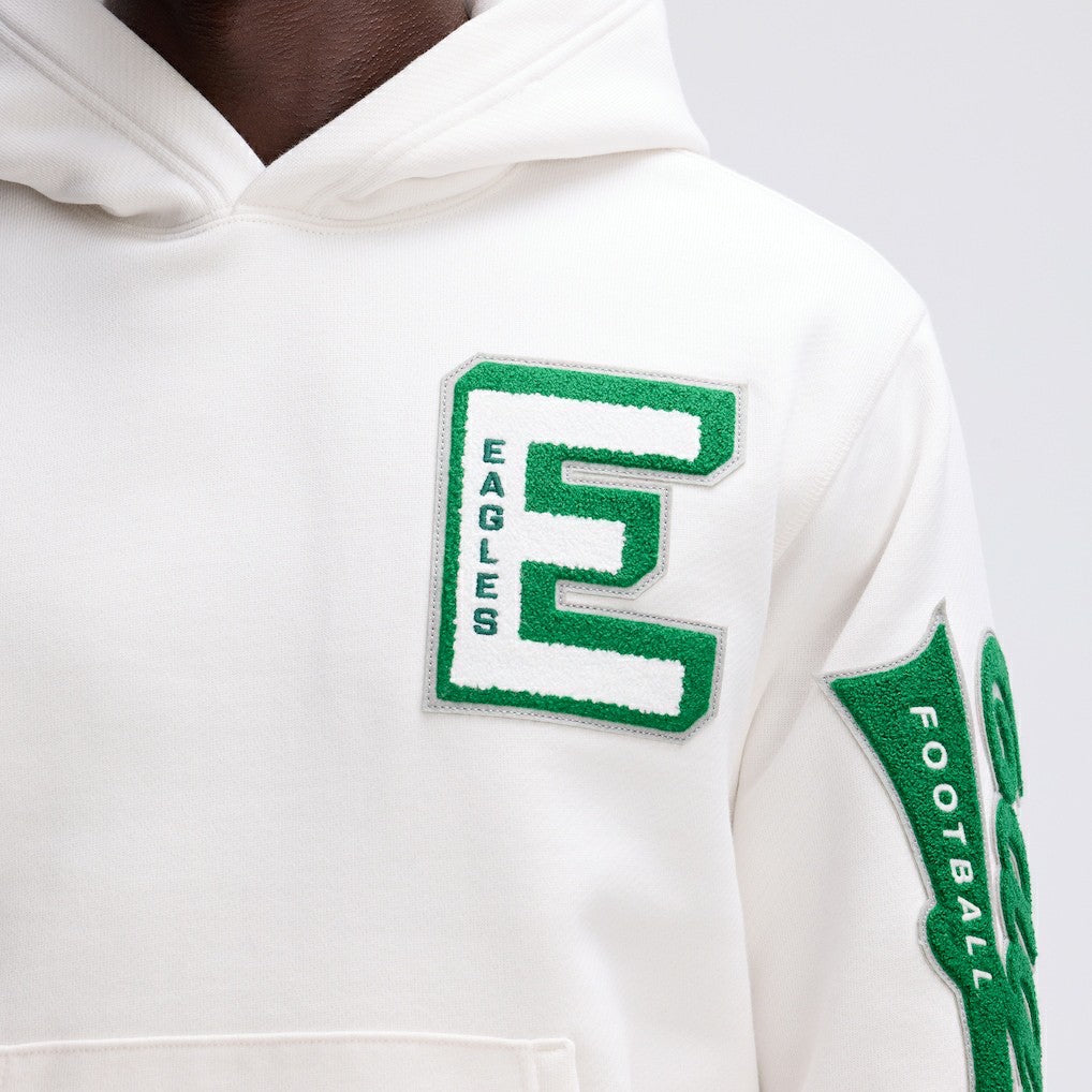 Philadelphia Eagles IconicFleece Letterman Hoodie - Oatmeal - Fanatics