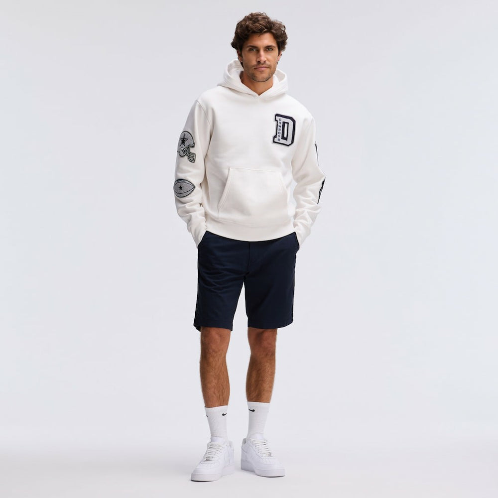 Dallas Cowboys IconicFleece Letterman Hoodie - Oatmeal - Fanatics