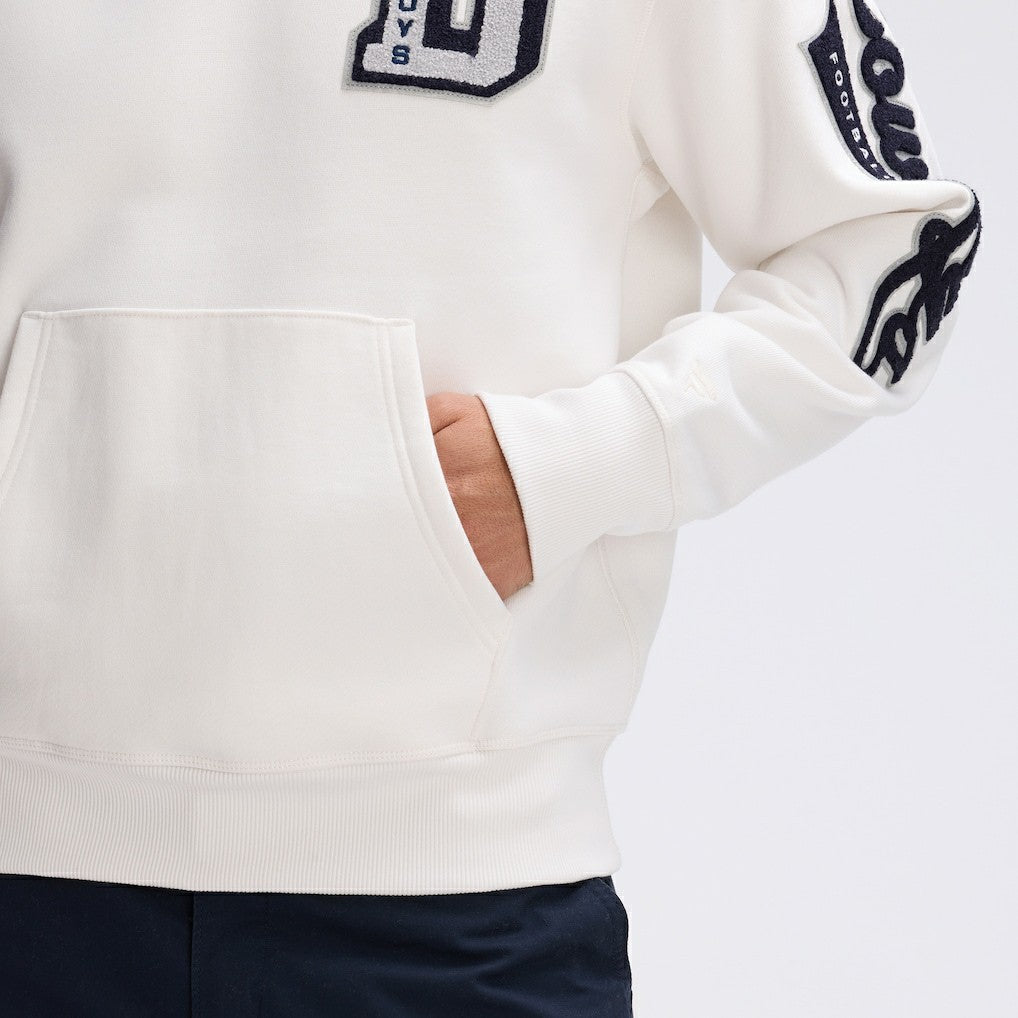 Dallas Cowboys IconicFleece Letterman Hoodie - Oatmeal - Fanatics
