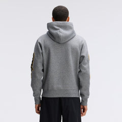 Pittsburgh Steelers IconicFleece Letterman Hoodie - Athletic Heather Gray - Fanatics