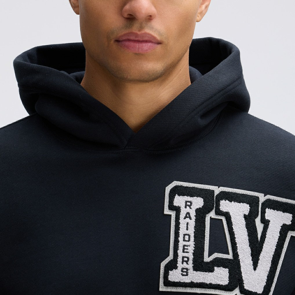 Las Vegas Raiders IconicFleece Letterman Hoodie - Black - Fanatics