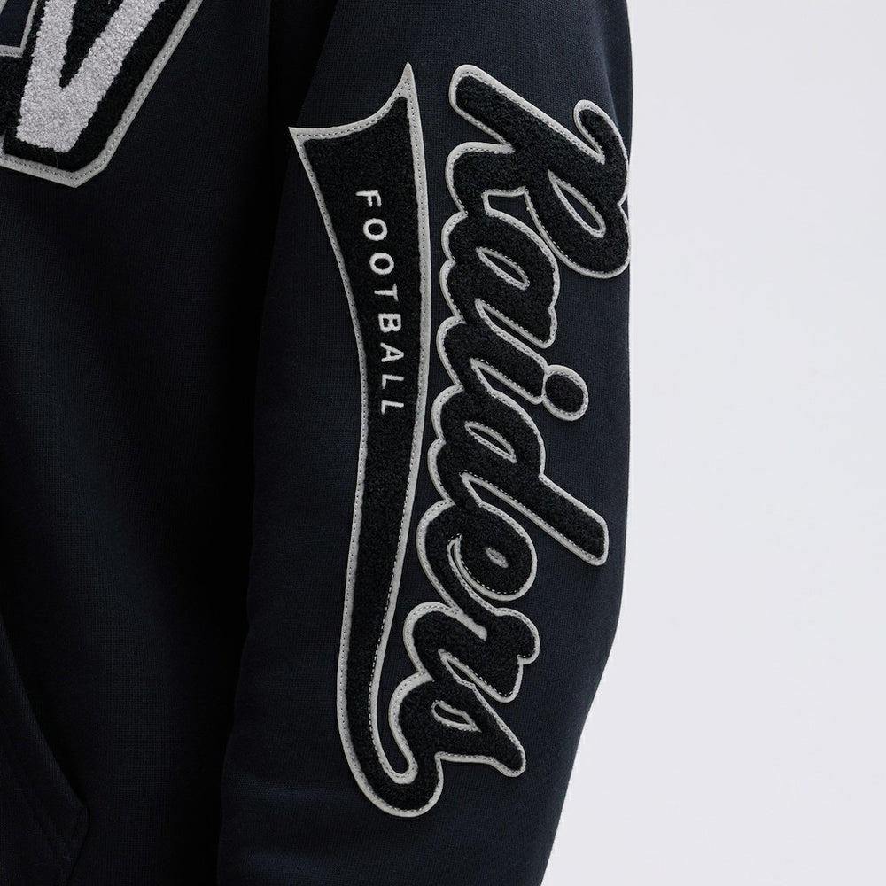 Las Vegas Raiders IconicFleece Letterman Hoodie - Black - Fanatics