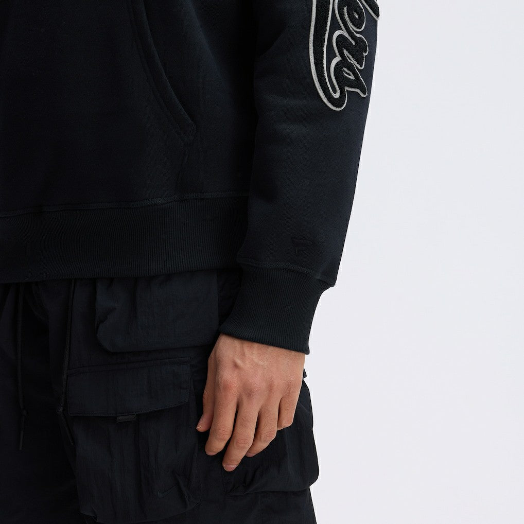 Las Vegas Raiders IconicFleece Letterman Hoodie - Black - Fanatics