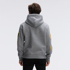 Green Bay Packers IconicFleece Letterman Hoodie - Athletic Heather Gray - Fanatics