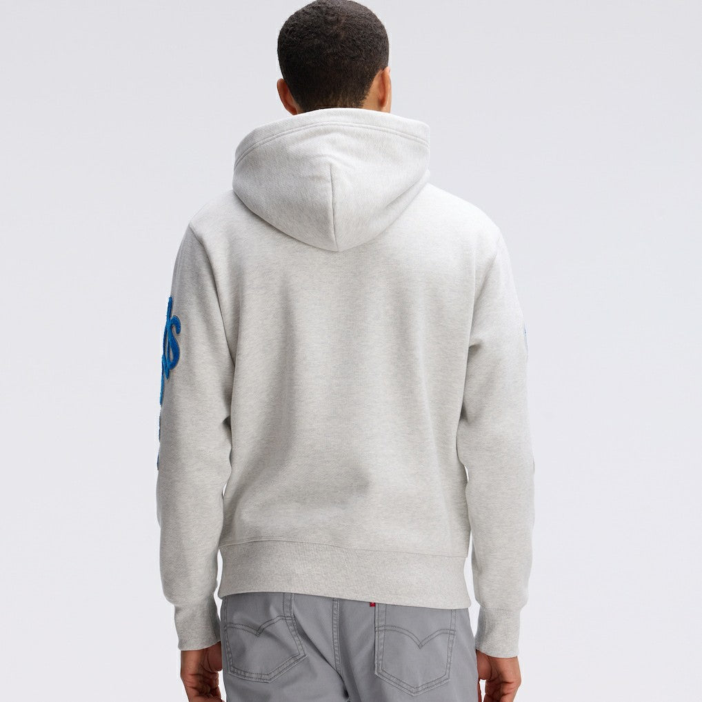 Detroit Lions IconicFleece Letterman Hoodie - Heather Gray - Fanatics