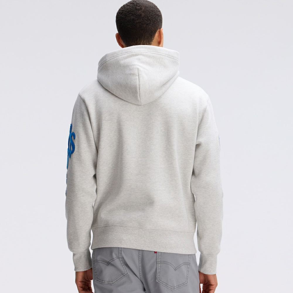 Detroit Lions IconicFleece Letterman Hoodie - Heather Gray - Fanatics
