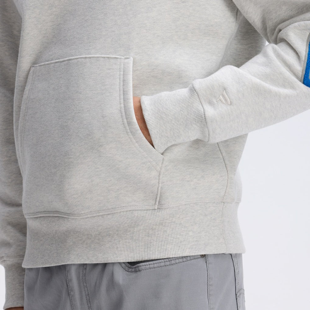 Detroit Lions IconicFleece Letterman Hoodie - Heather Gray - Fanatics
