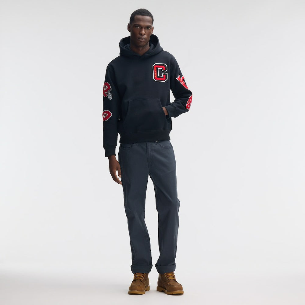 Kansas City Chiefs IconicFleece Letterman Hoodie - Black - Fanatics