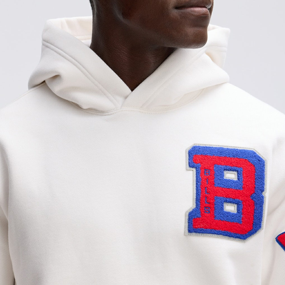 Buffalo Bills IconicFleece Letterman Hoodie - Oatmeal - Fanatics