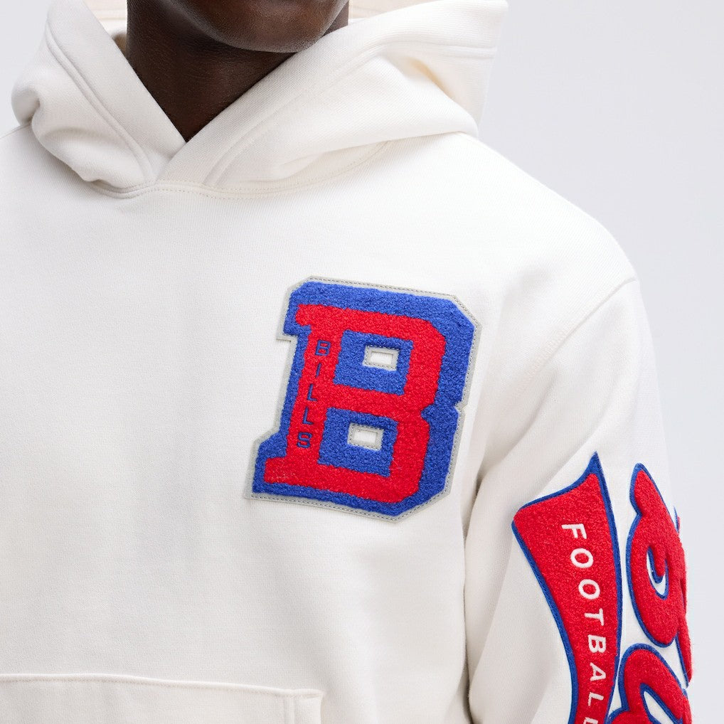 Buffalo Bills IconicFleece Letterman Hoodie - Oatmeal - Fanatics