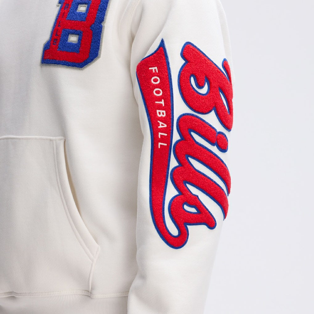 Buffalo Bills IconicFleece Letterman Hoodie - Oatmeal - Fanatics