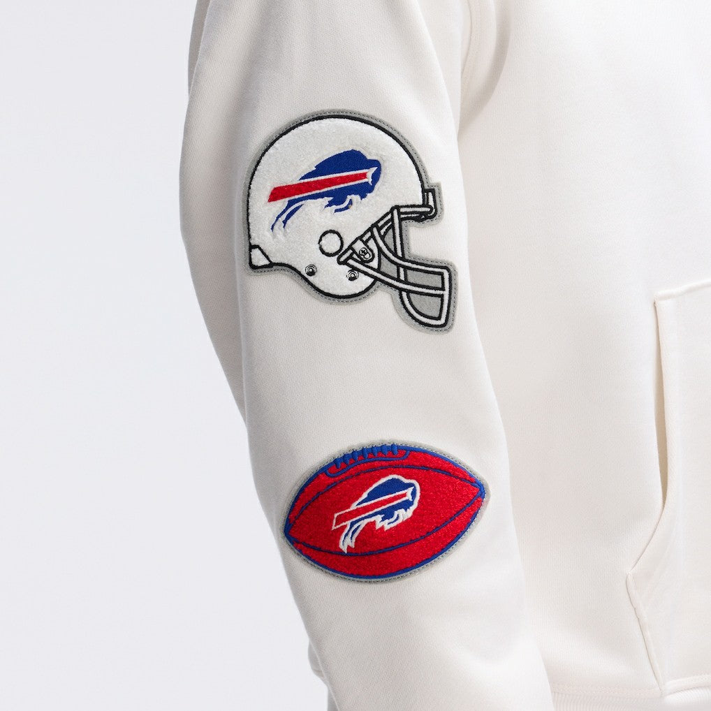 Buffalo Bills IconicFleece Letterman Hoodie - Oatmeal - Fanatics