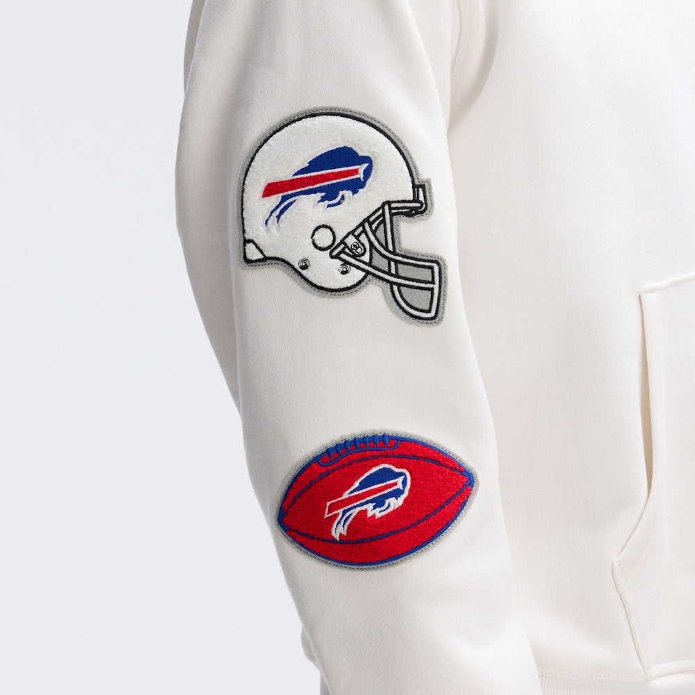 Buffalo Bills IconicFleece Letterman Hoodie - Oatmeal - Fanatics