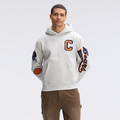 Chicago Bears IconicFleece Letterman Hoodie - Heather Gray - Fanatics