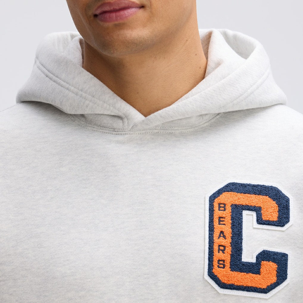 Chicago Bears IconicFleece Letterman Hoodie - Heather Gray - Fanatics