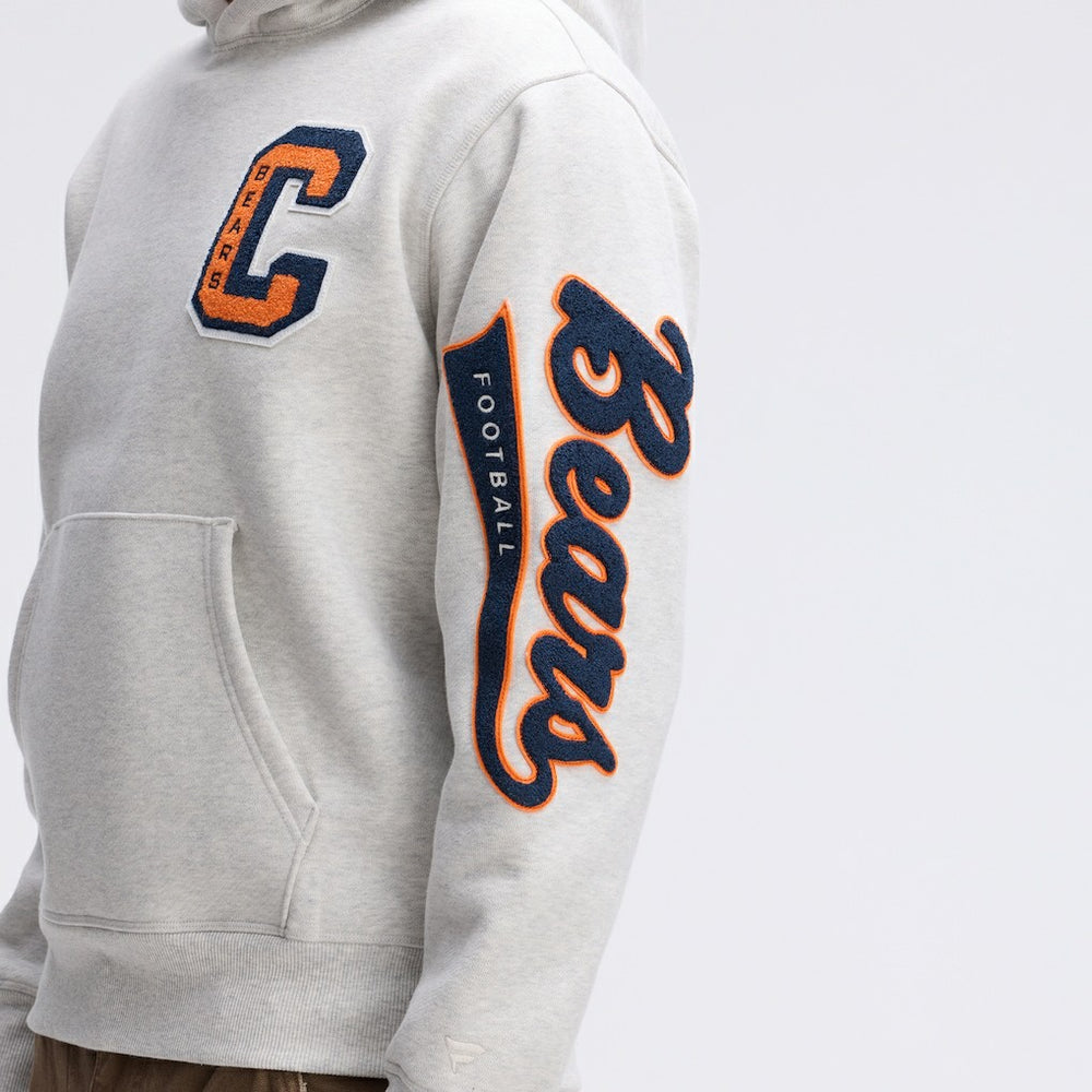 Chicago Bears IconicFleece Letterman Hoodie - Heather Gray - Fanatics