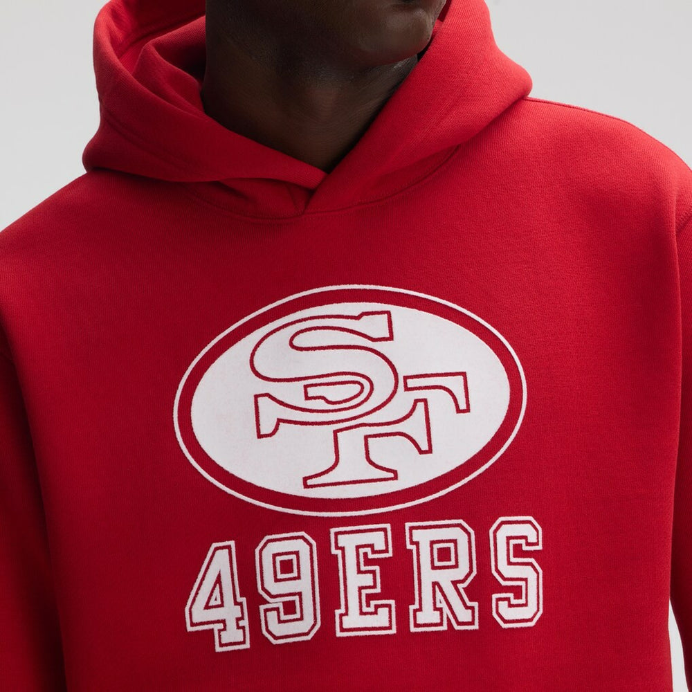 San Francisco 49ers IconicFleece Flocked Hoodie - Scarlet - Fanatics