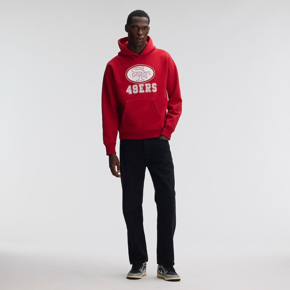 San Francisco 49ers IconicFleece Flocked Hoodie - Scarlet - Fanatics