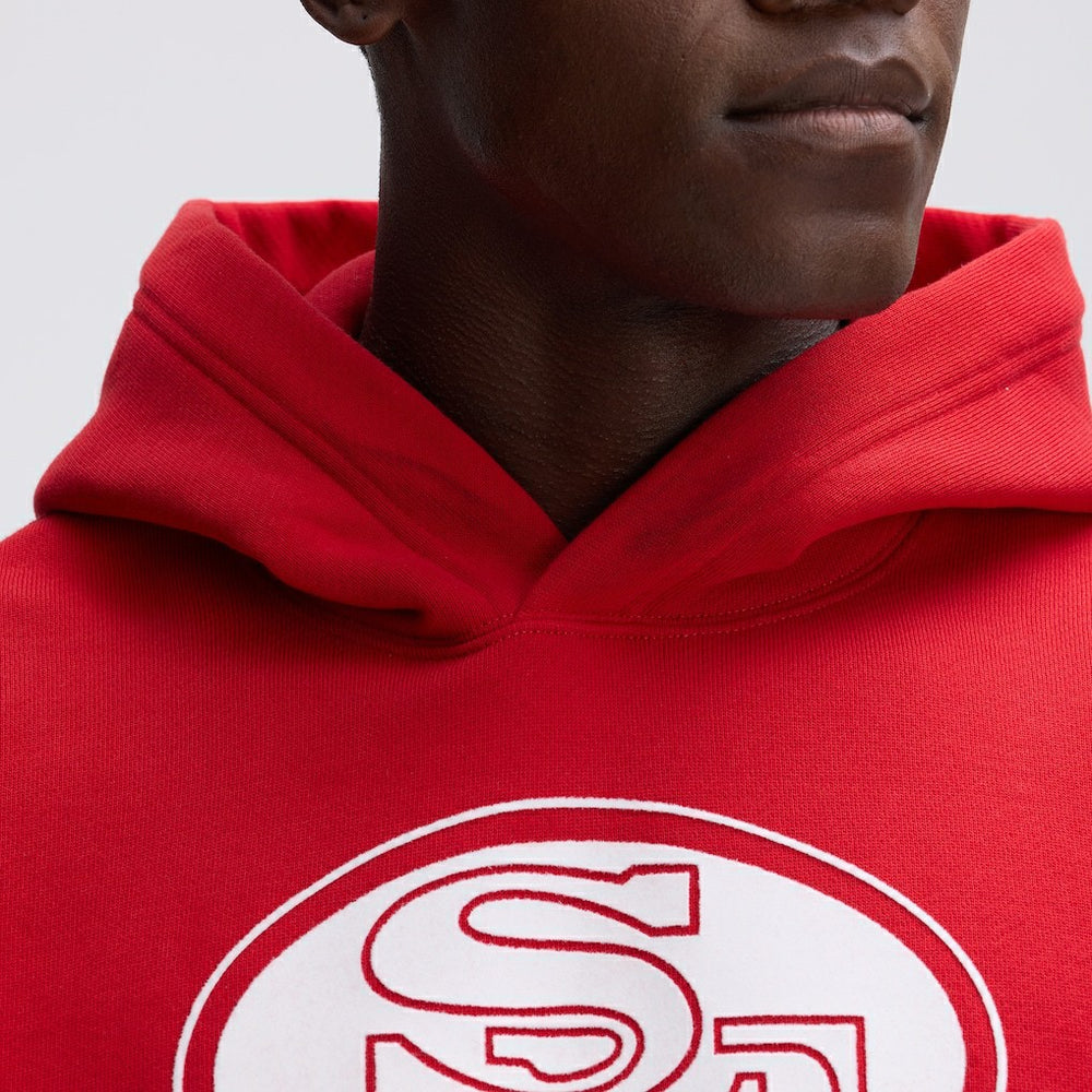 San Francisco 49ers IconicFleece Flocked Hoodie - Scarlet - Fanatics