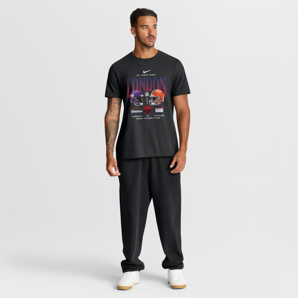 Minnesota Vikings vs. Cleveland Browns International Games London 2025 T-Shirt - Black - Nike