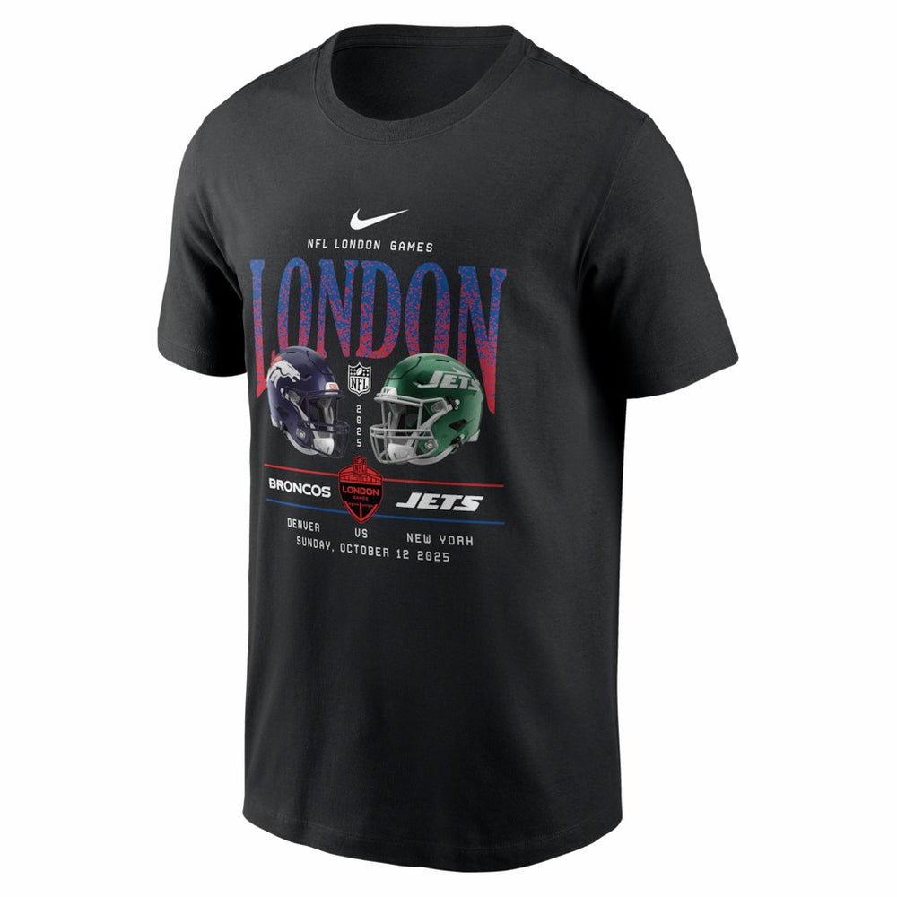 Denver Broncos vs. New York Jets International Games London 2025 T-Shirt - Black - Nike
