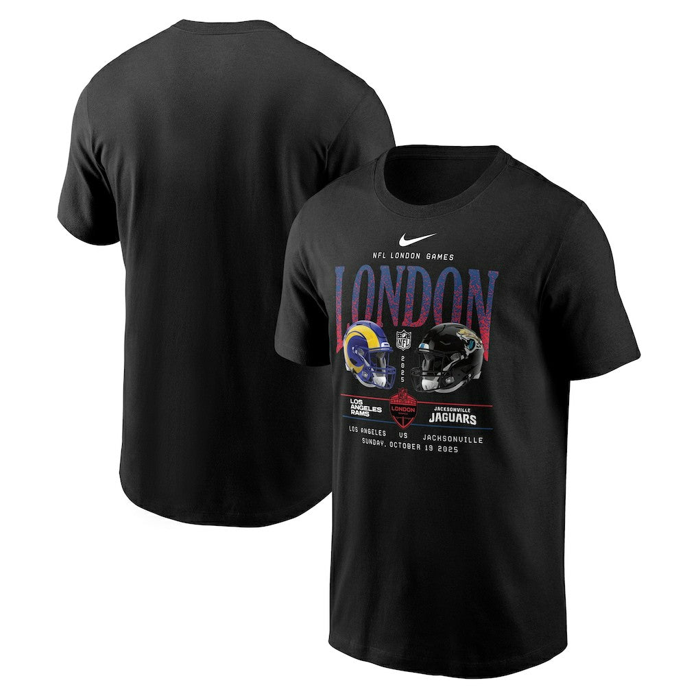 Los Angeles Rams vs. Jacksonville Jaguars International Games London 2025 T-Shirt - Black - Nike