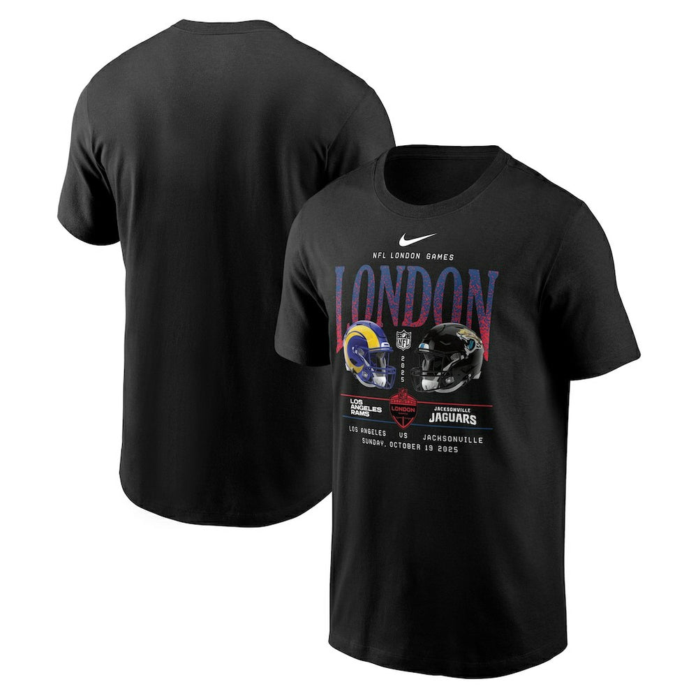 Los Angeles Rams vs. Jacksonville Jaguars International Games London 2025 T-Shirt - Black - Nike