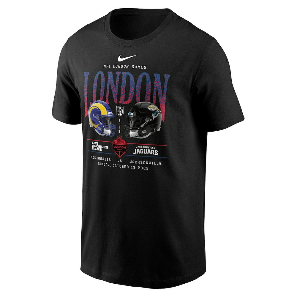 Los Angeles Rams vs. Jacksonville Jaguars International Games London 2025 T-Shirt - Black - Nike