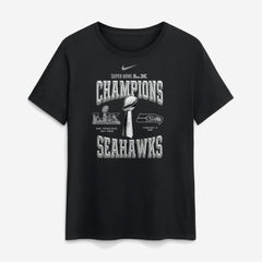 Seattle Seahawks Women's Super Bowl LX Champions Locker Room Trophy Collection T-Shirt - Black - Nike