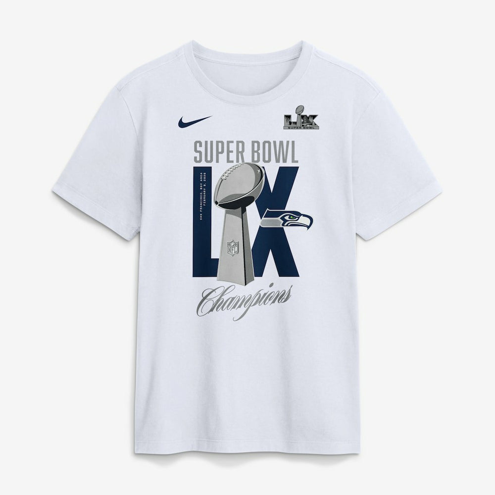 Seattle Seahawks Super Bowl LX Champions Lombardi Trophy T-Shirt - White - Nike