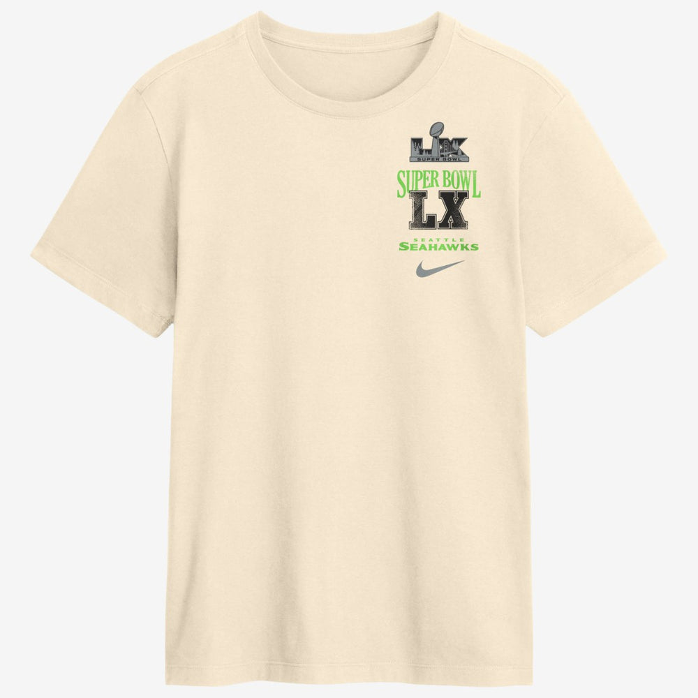 Seattle Seahawks Super Bowl LX Champions Long Ball T-Shirt - Natural - Nike