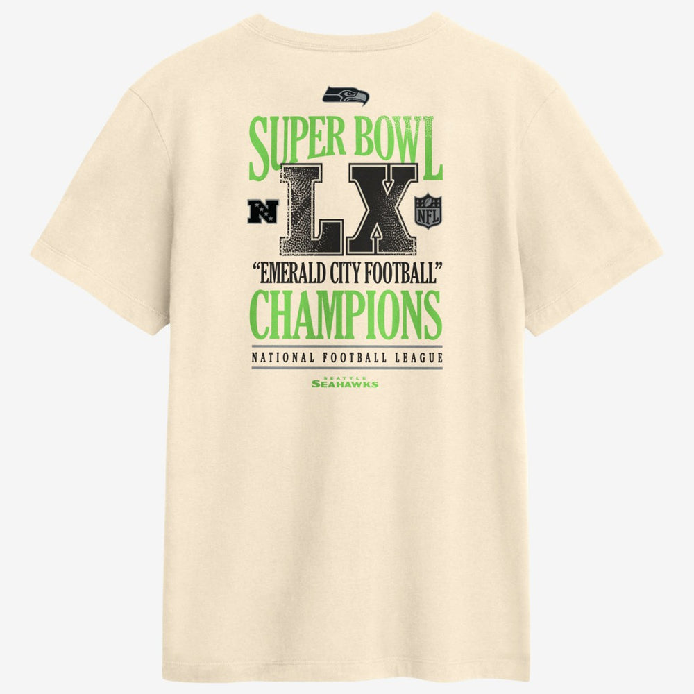 Seattle Seahawks Super Bowl LX Champions Long Ball T-Shirt - Natural - Nike