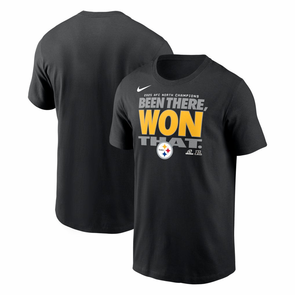 Pittsburgh Steelers 2025 AFC North Division Champions Locker Room Trophy Collection T-Shirt - Black - Nike