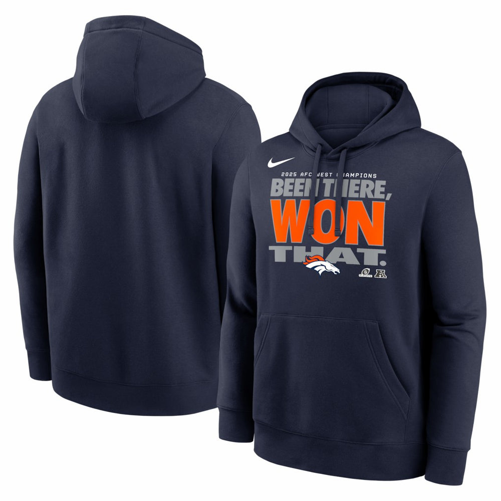 Denver Broncos 2025 AFC West Division Champions Locker Room Trophy Collection Hoodie - Navy - Nike