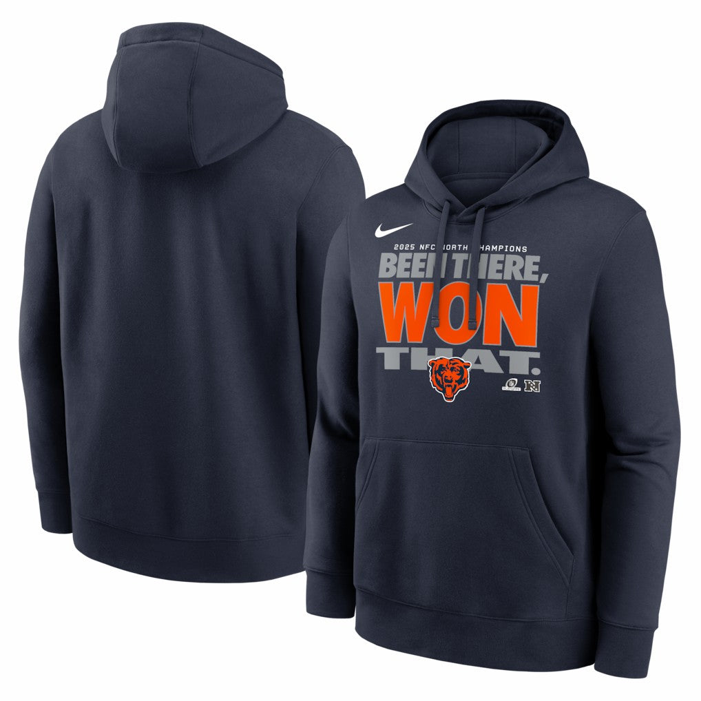 Chicago Bears 2025 NFC North Division Champions Locker Room Trophy Collection Hoodie - Navy - Nike