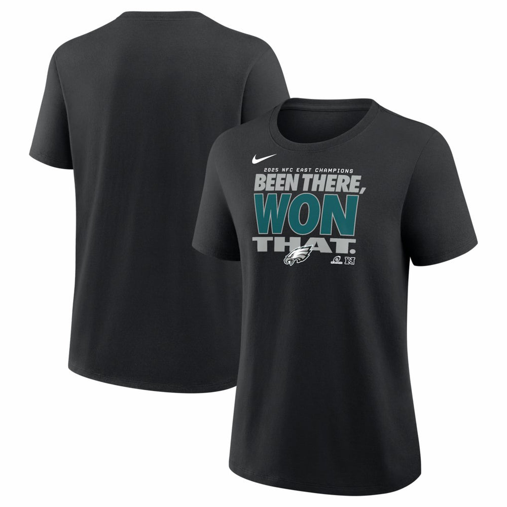 Philadelphia Eagles Women's 2025 NFC East Division Champions Locker Room Trophy Collection T-Shirt - Black - Nike