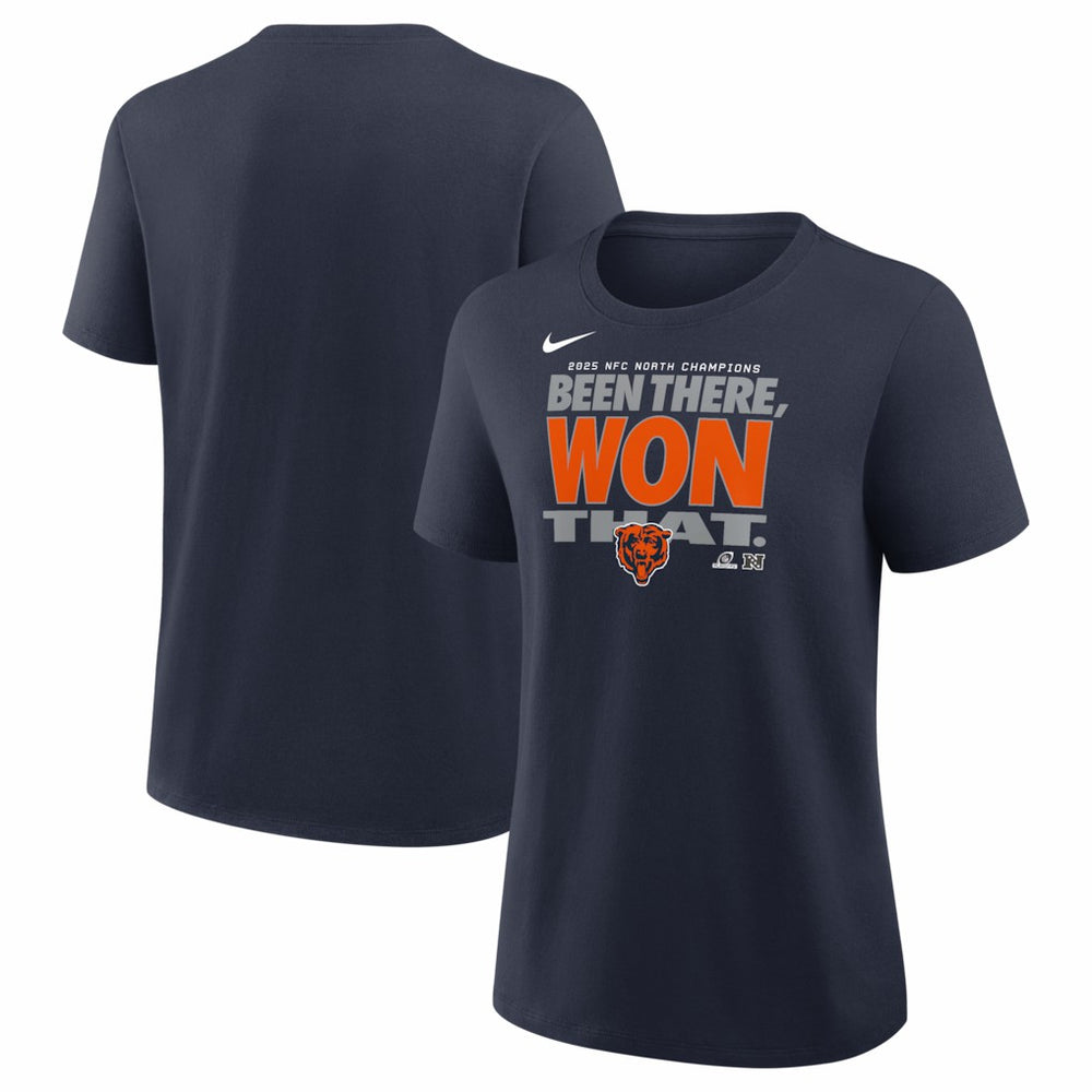 Chicago Bears Women's 2025 NFC North Division Champions Locker Room Trophy Collection T-Shirt - Navy - Nike