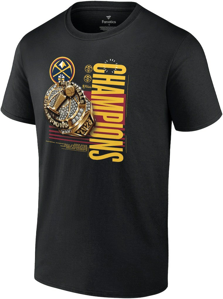 Fanatics Denver Nuggets 2023 NBA Finals Champions Slam Bling Ring T-Shirt Black