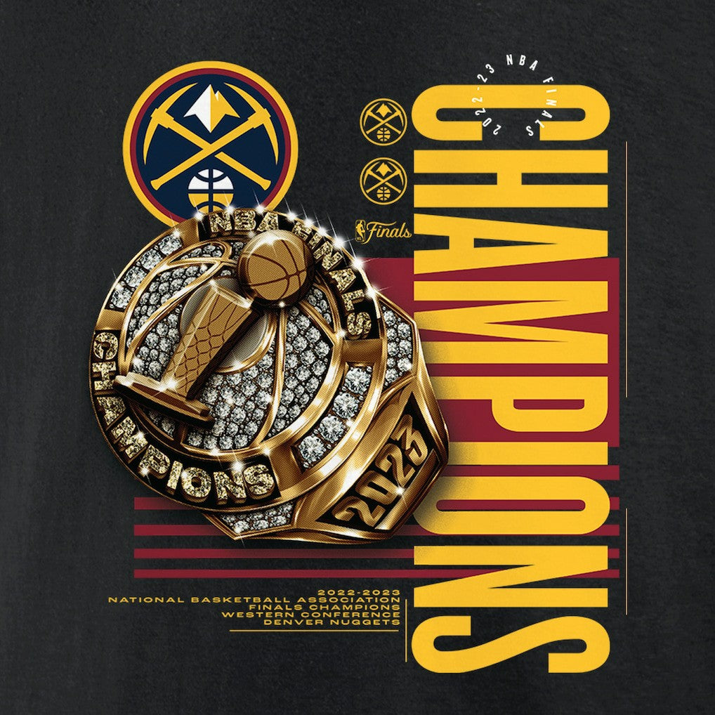 Fanatics Denver Nuggets 2023 NBA Finals Champions Slam Bling Ring T-Shirt Black