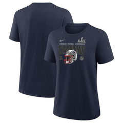 New England Patriots Women's 2025 AFC Champions Helmet T-Shirt - Navy - Nike