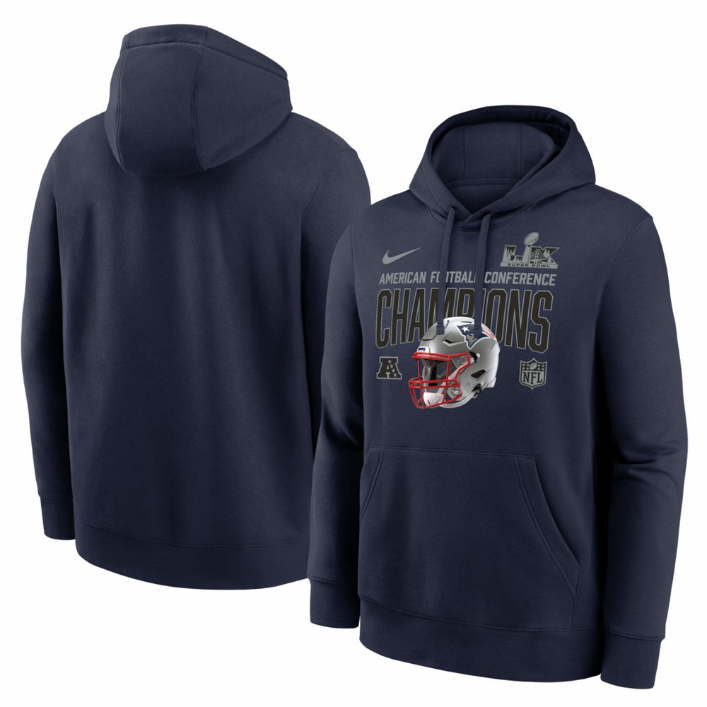 New England Patriots 2025 AFC Champions Glory Shield Hoodie - Navy - Nike
