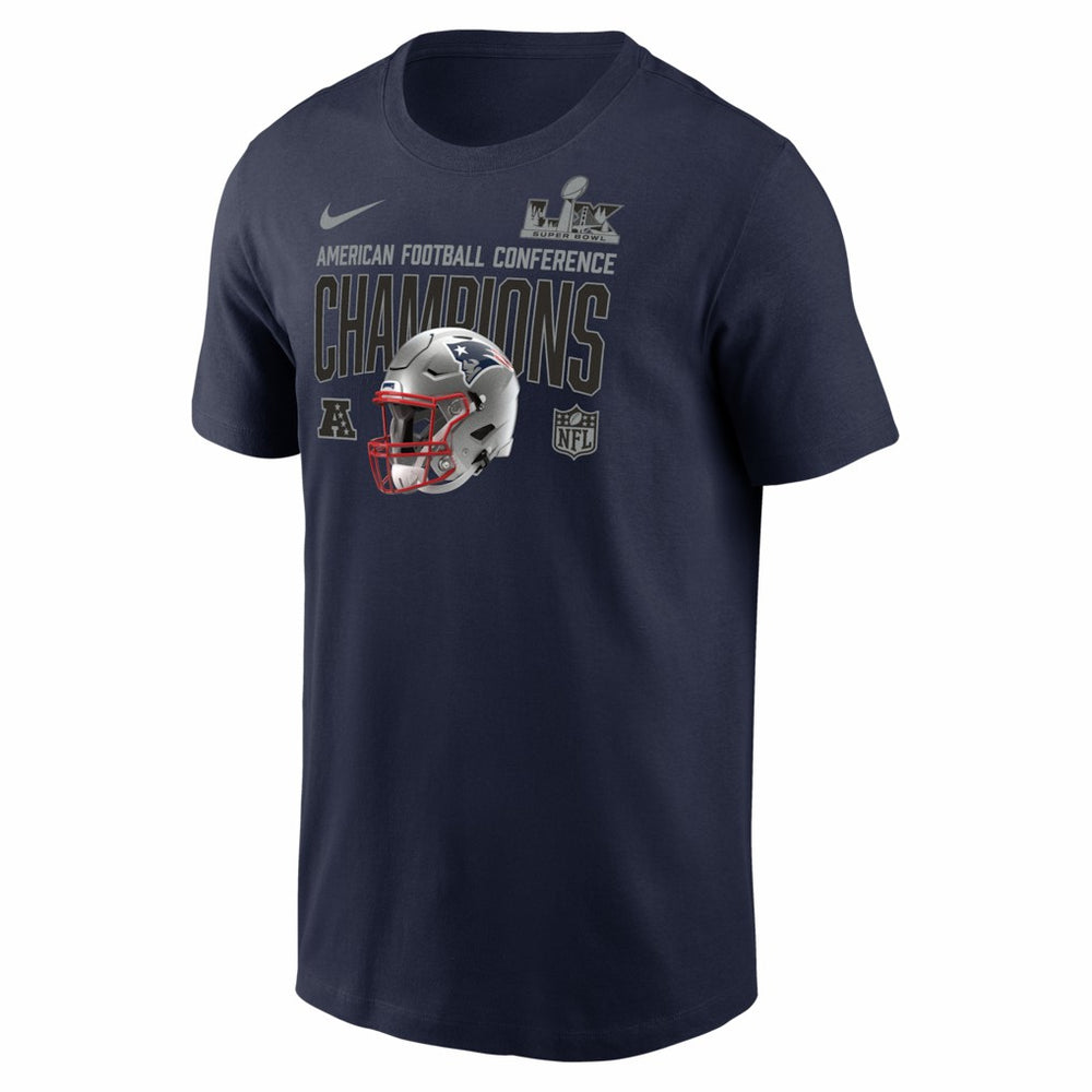 New England Patriots 2025 AFC Champions Glory Shield T-Shirt - Navy - Nike