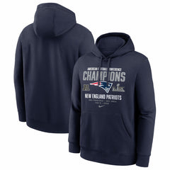New England Patriots 2025 AFC Champions Team Nation Hoodie - Navy - Nike