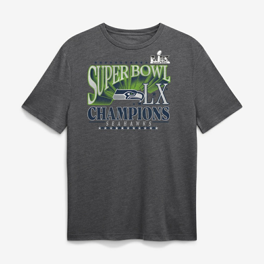 Seattle Seahawks Super Bowl LX Champions Top Dogs Tri-Blend T-Shirt - Heather Charcoal - Fanatics
