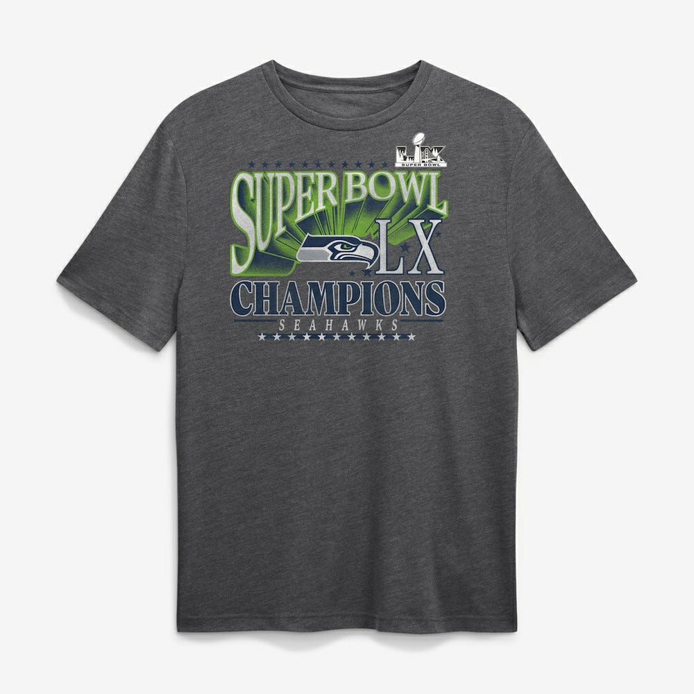 Seattle Seahawks Super Bowl LX Champions Top Dogs Tri-Blend T-Shirt - Heather Charcoal - Fanatics